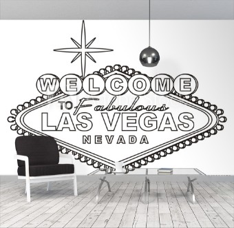 Picture of Las vegas casino  America USA illustration cartoon symbol city poker city of sins  travel famous  illustration signboard black and white